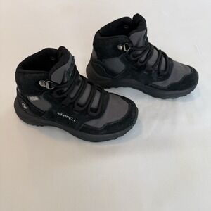 Merrell Ontario 85 WTRPF Waterproof Hiking Boots Boys Black Gray Size 12M
